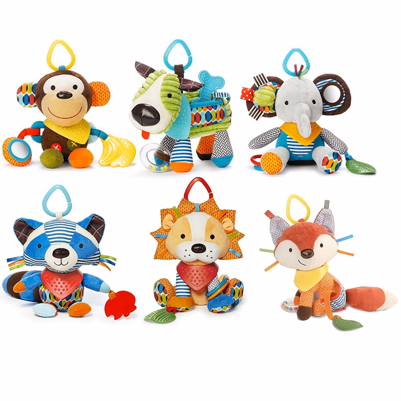 Custom Baby Troller Soft Hanging Rattle Crinkle Squeaky Toy