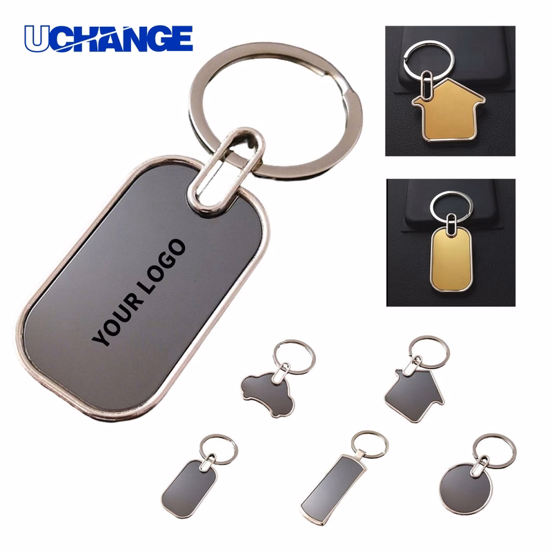 Polished Chrome Key Ring 2.79" x 1.45"