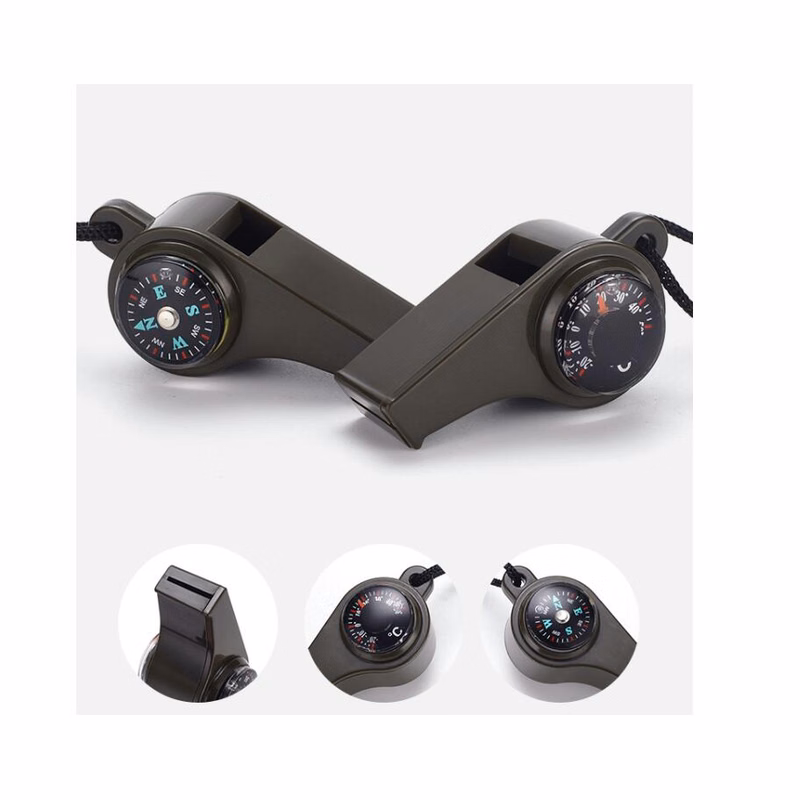 Emergency Compass Thermometer Survival Referee Whistle