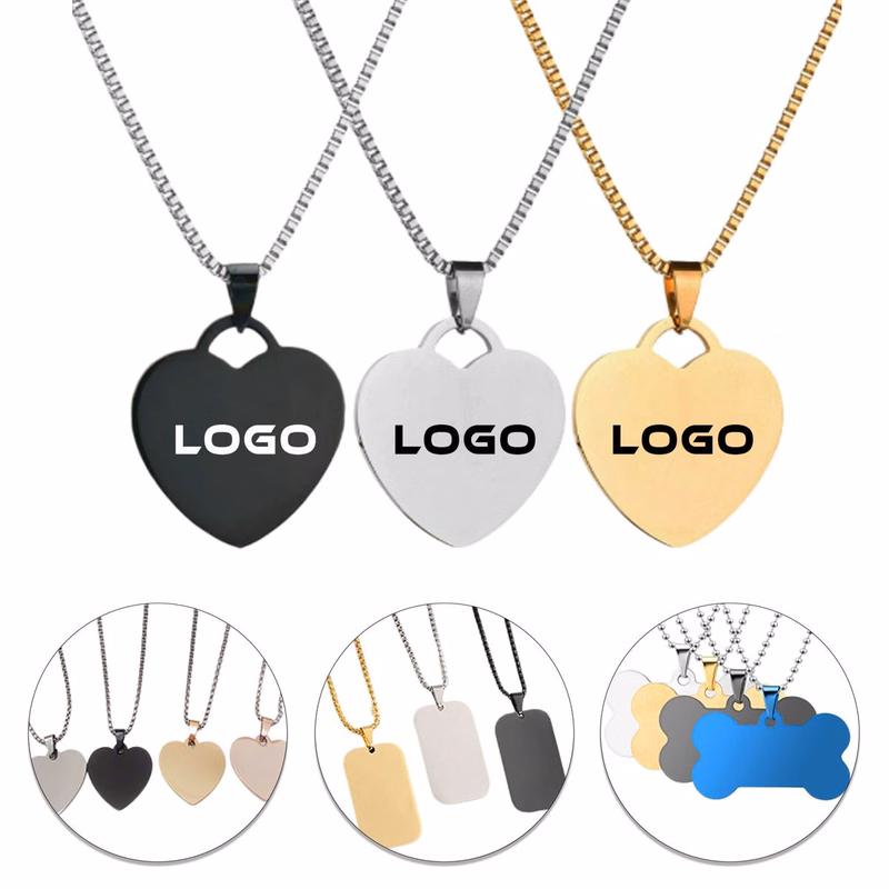 Personalized Engraved Titanium Steel Necklace Pendant
