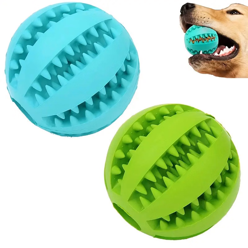 Rubber Dog Treat Toy Ball