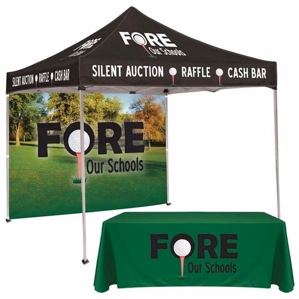 10' Tent Kit w/ Full Back Wall & 6ft Throw Style Table Cover