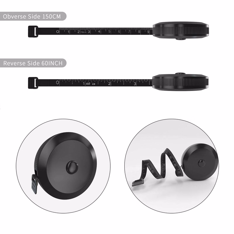 60-Inch Retractable Black Measuring Tape