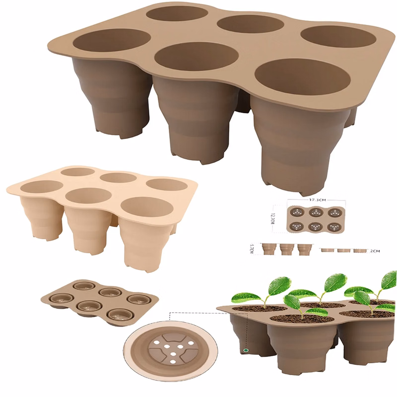 Silicone 6-Grid Seedling Box