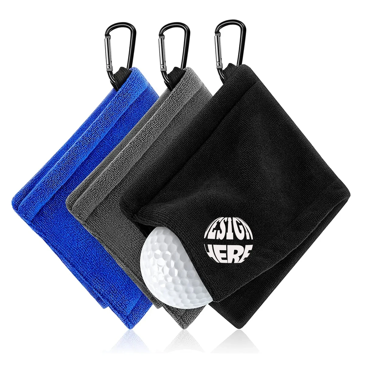 Golf Wiping Towel With Carabiner 1