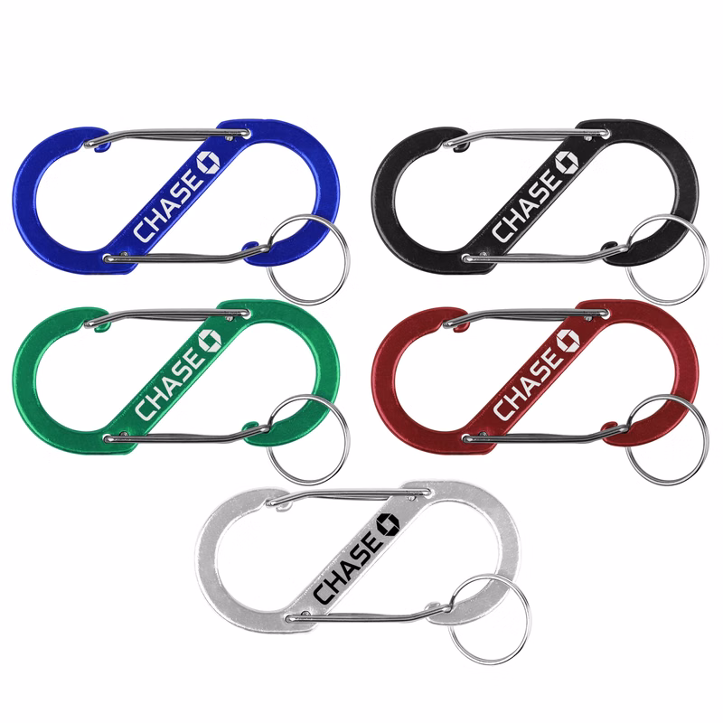 S Shaped Carabiner with Key Ring