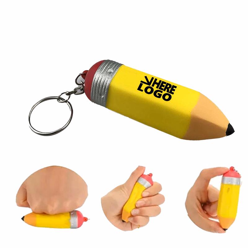 MOQ 20 Stress Pencil Keychain PU Foam Toy Pressure Relief