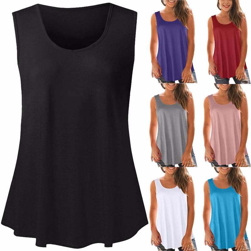 Women Oversized Crewneck Sleeveless Vest