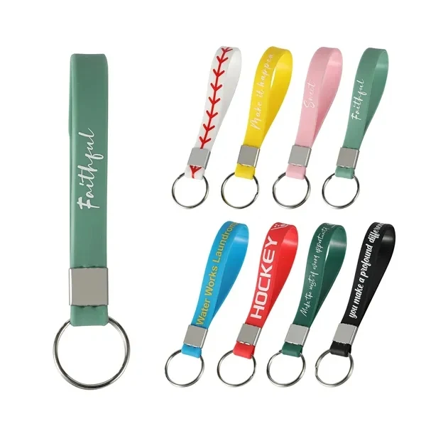 Custom 8 Inch Silicone Keychain with Metal Clasp — Eco Friendly Brand Essential 1