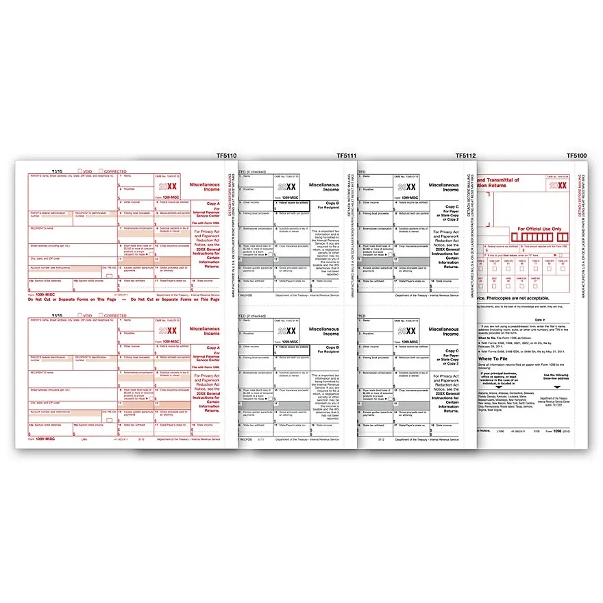 1099-MISC Income Forms Set, 4-Part - 50 Sets/Pk 1