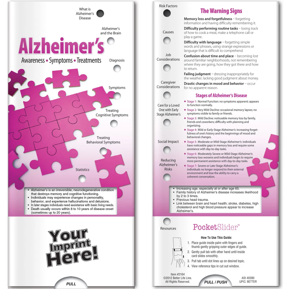 Pocket Slider - Alzheimer's: Awareness, Symptoms, Treatment 1