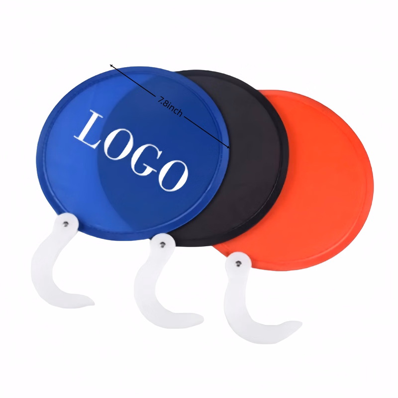 Round Folding Fan With Handle