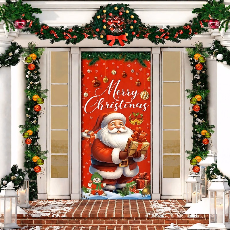 Holiday Themed Christmas Door Curtain