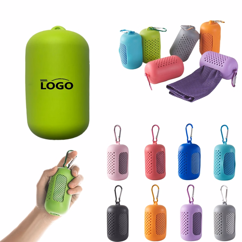 MOQ100 Cooling Sports Towel with Silicone Case