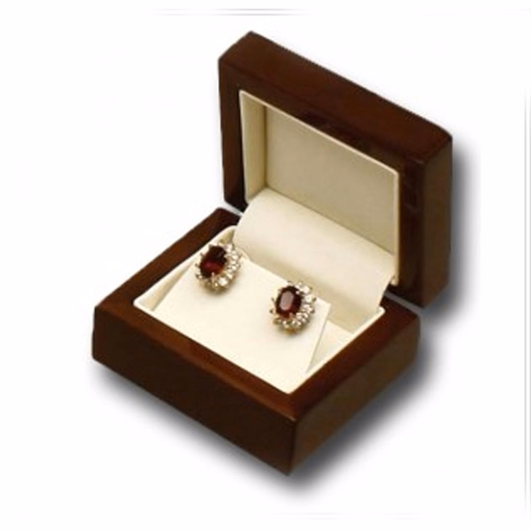 Piano Lacquer Finished Red Wood Box w/ Leatherette Exterior