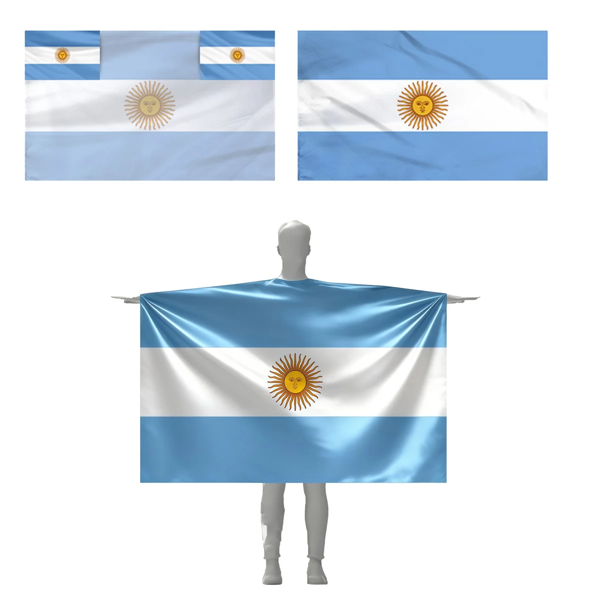 Argentine Flag Polyester Capes and Cloaks 1