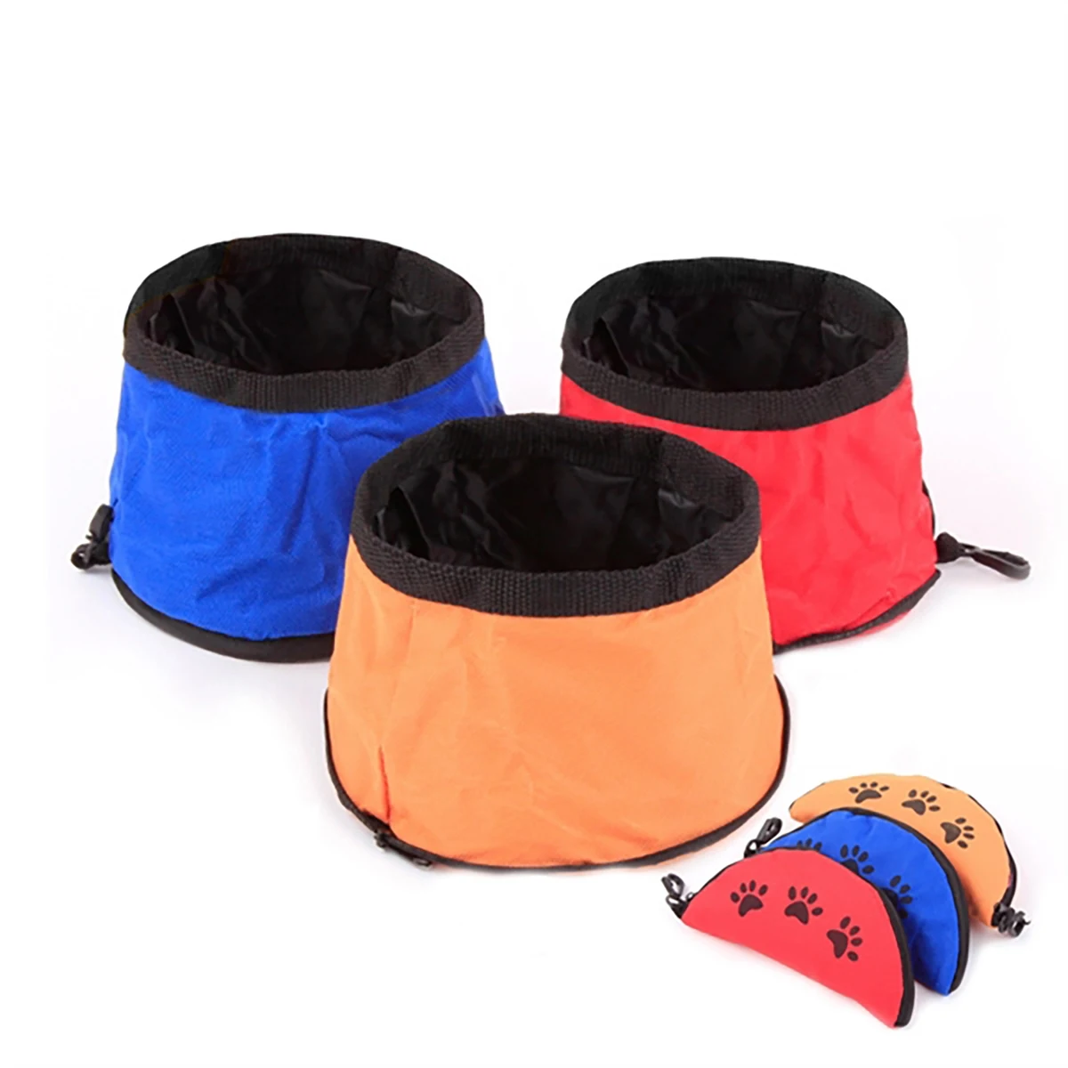 600D Poly Folding Pet Food / Water Travel Bowl 1