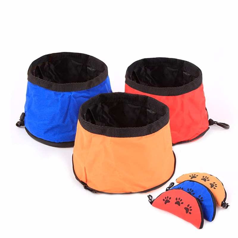 600D Poly Folding Pet Food / Water Travel Bowl