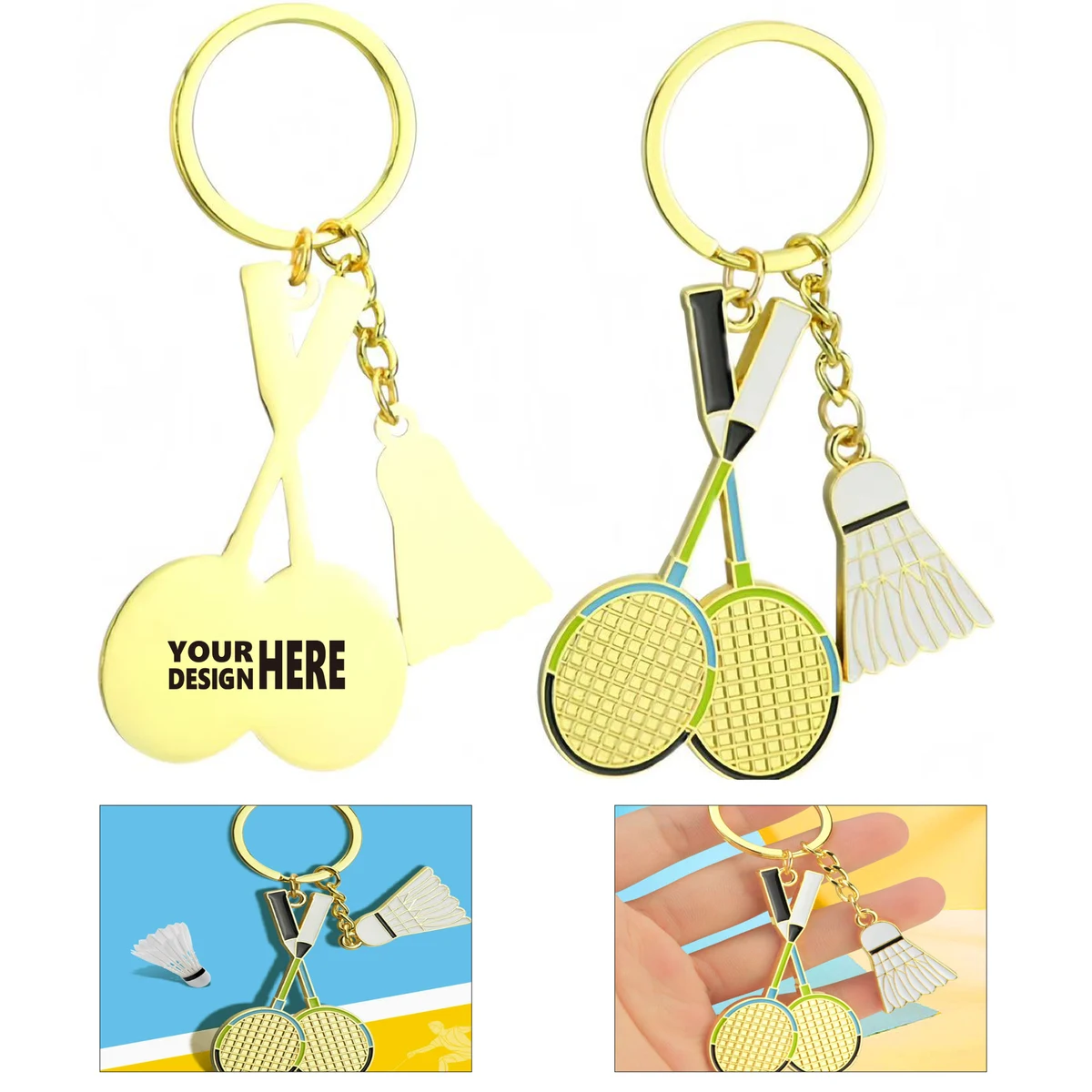 Badminton Keychain Charm 1