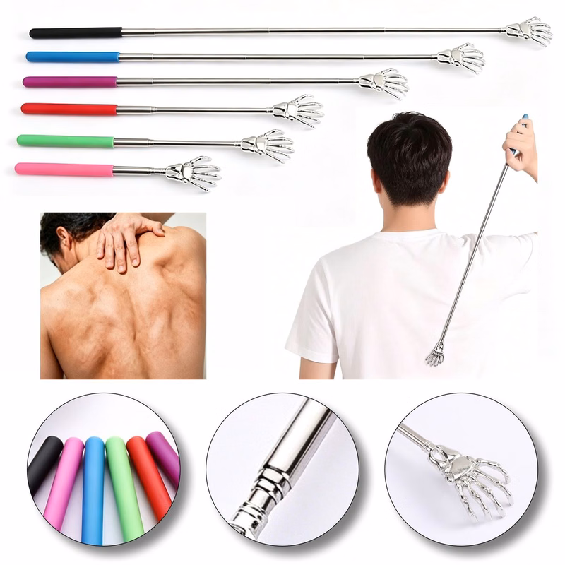 Telescopic Stainless Steel Skeleton Hand Back Scratcher