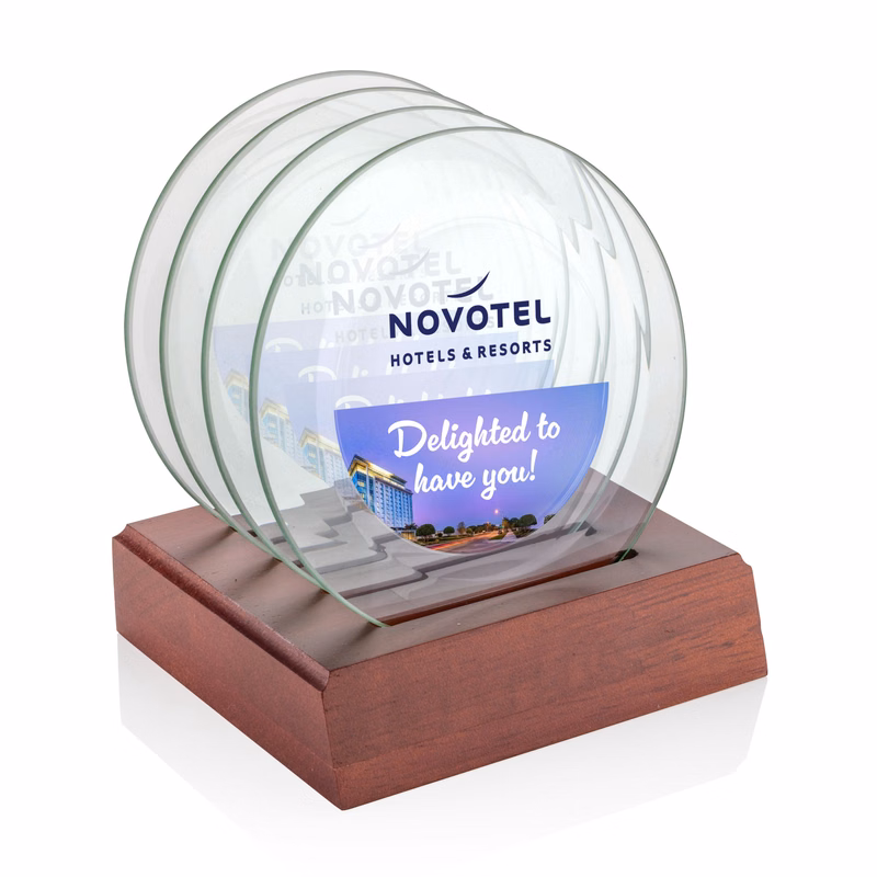 Midland VividPrint™ Coasters - Set of 4 on Rosewood Base