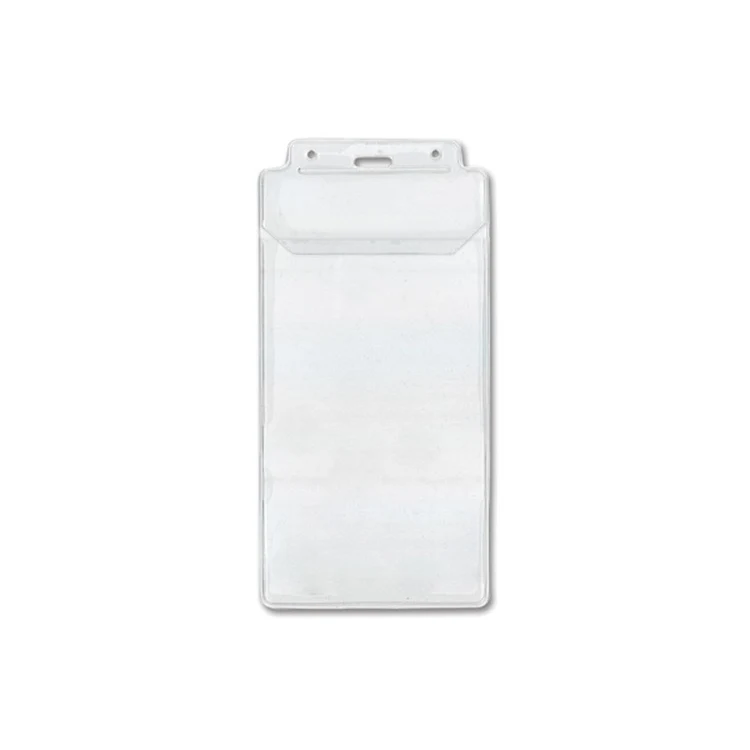 4.25" W x 8.50" H - Vertical Clear Vinyl Badge Holder (Blank) 1
