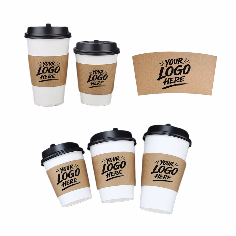 Kraft Paper Cup Sleeve 12oz Disposable Coffee Holder