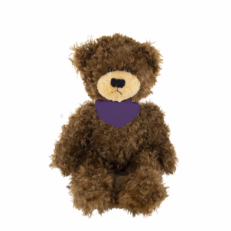 soft plush Chocolate Brandon Bear with bandana