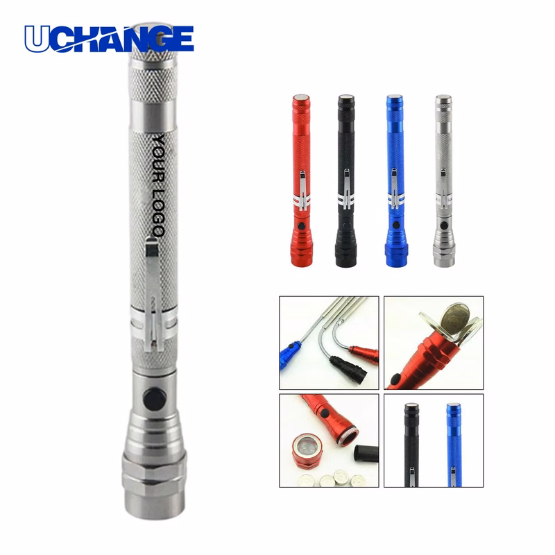 Retractable LED Flashlight Tool with Magnetic End