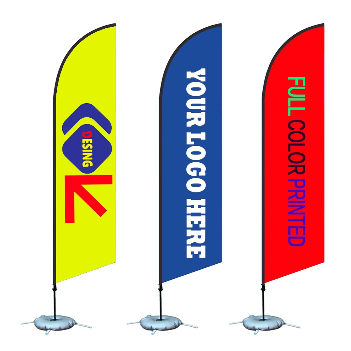 11' Premium Single Sided Feather Flag Kit Full Color 1