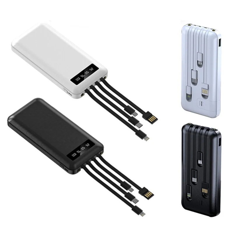 10000 Mah Power Bank W/ 4 Cables 1