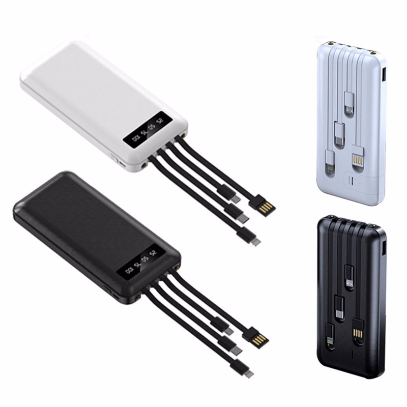 10000 Mah Power Bank W/ 4 Cables