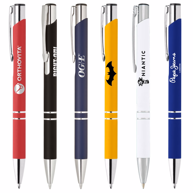 Knight-101 Soft Touch Pens with Chrome Trim