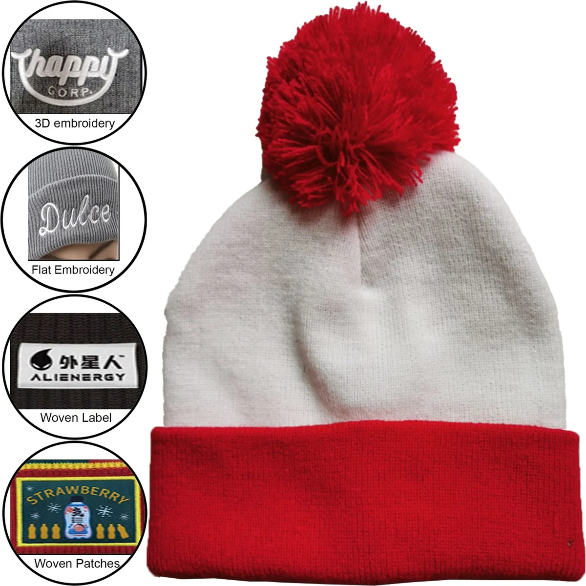Value Knitted POM POM Cuffed Beanie 1