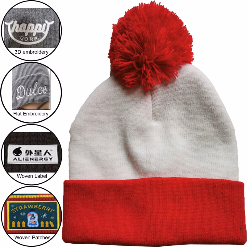 Value Knitted POM POM Cuffed Beanie
