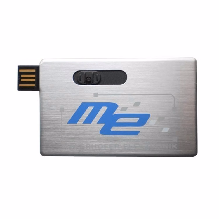 Retractable Metal Credit Card USB Flash Drive
