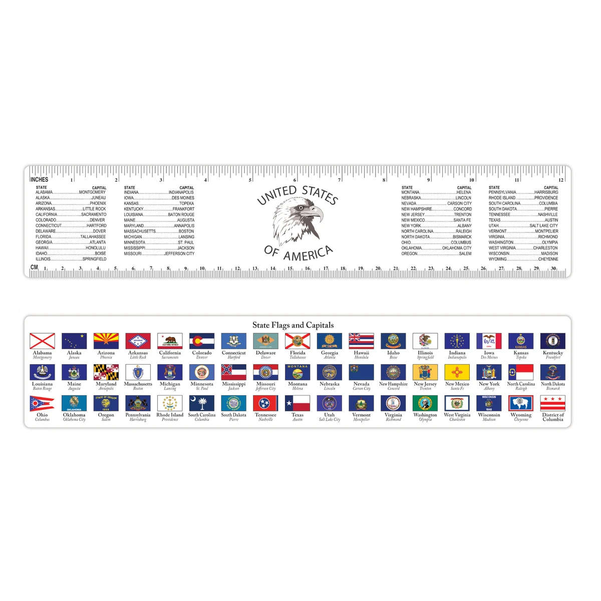 Ruler, 12" State Capital & Flag 1