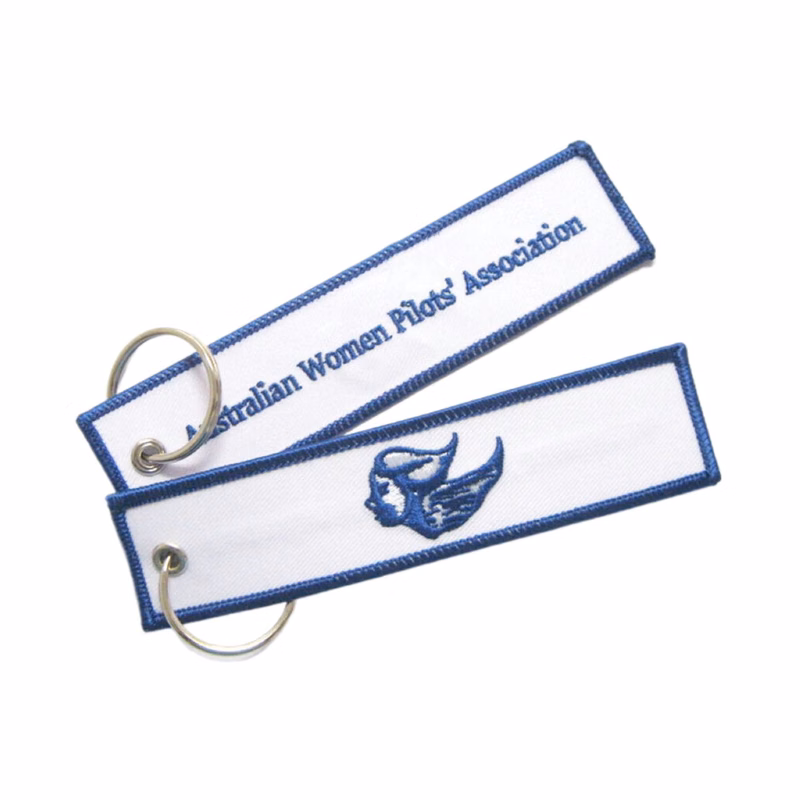 Embroidered Keychain with Metal Ring