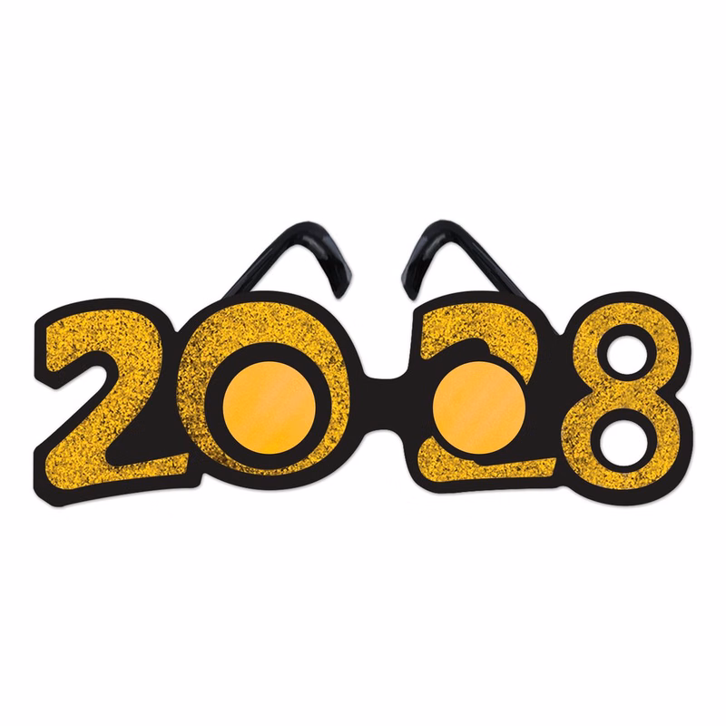 2028 Gold Glittered Plastic Eyeglasses