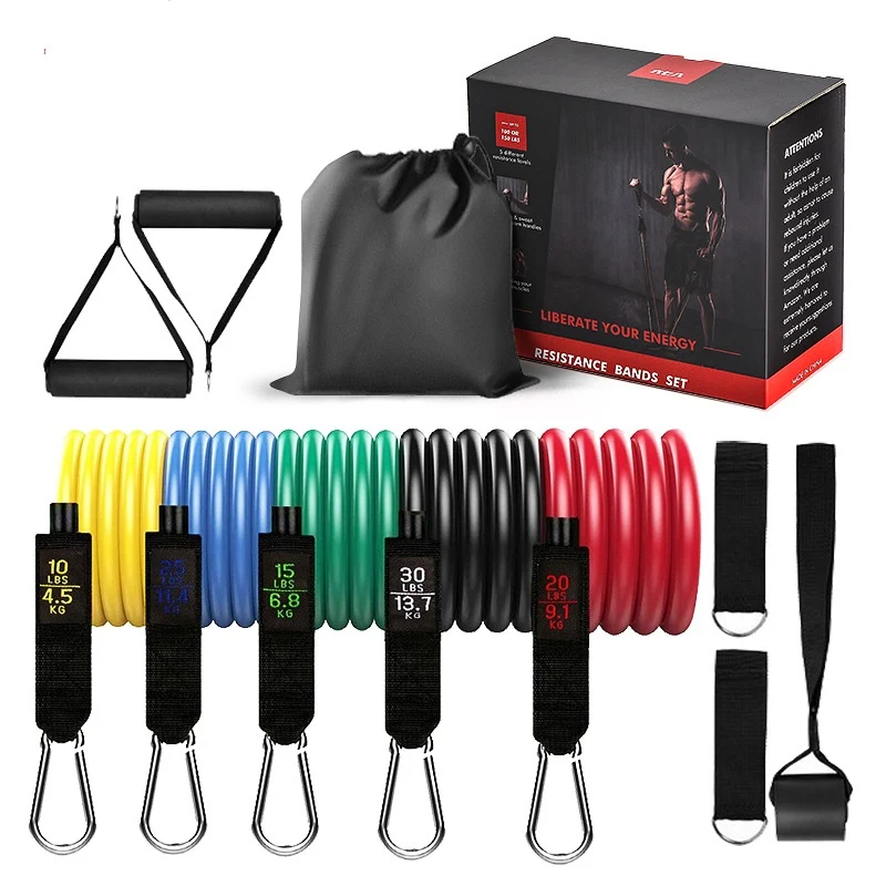 11 Pcs Resistance Bands Set Fitness Bands Resistance Gym Equ 1