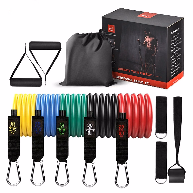 11 Pcs Resistance Bands Set Fitness Bands Resistance Gym Equ