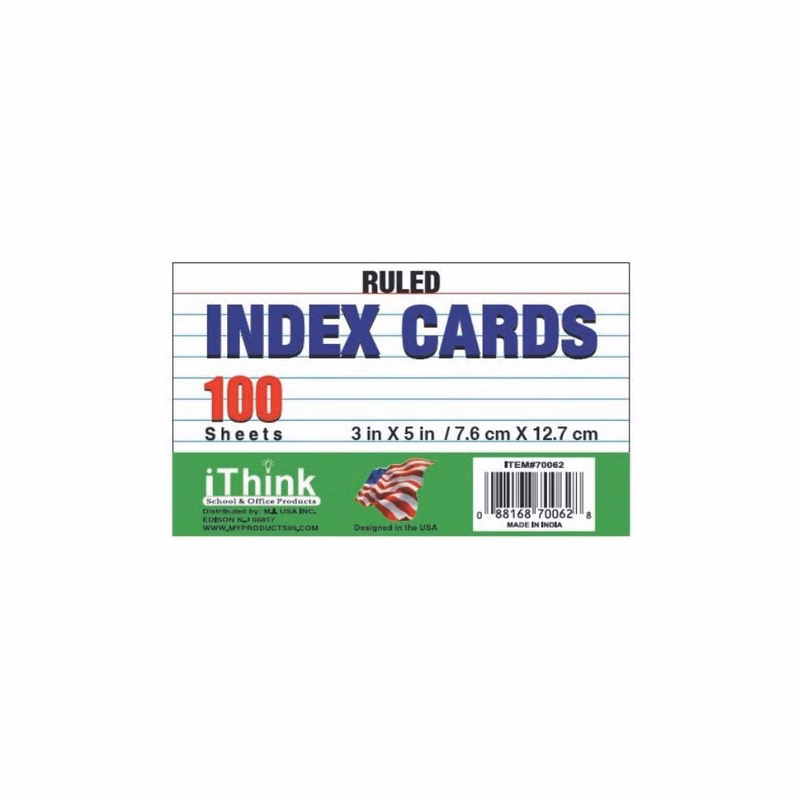 Bulk 3" x 5" Index Cards - Lined