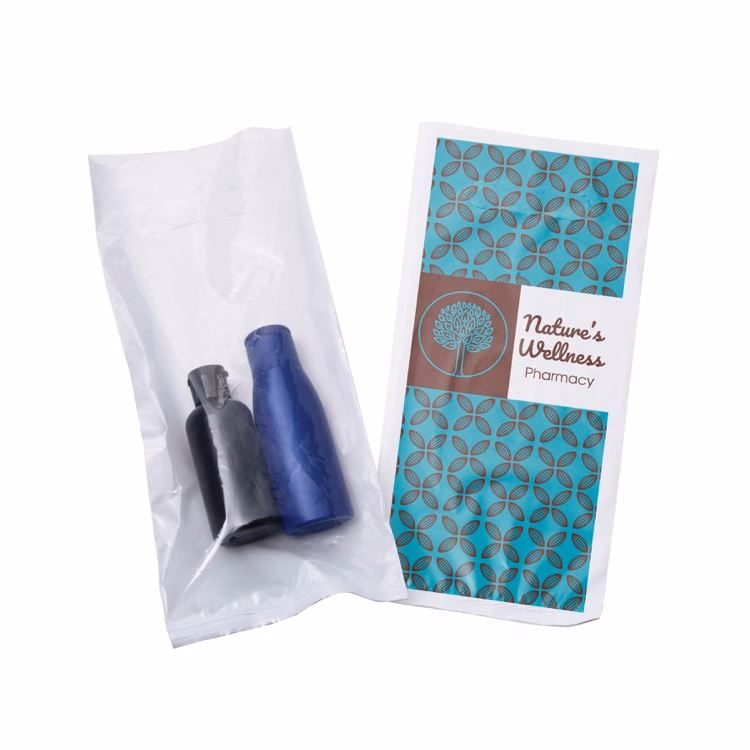Full-color White with Clear Back Plastic Bag 6" x 13"