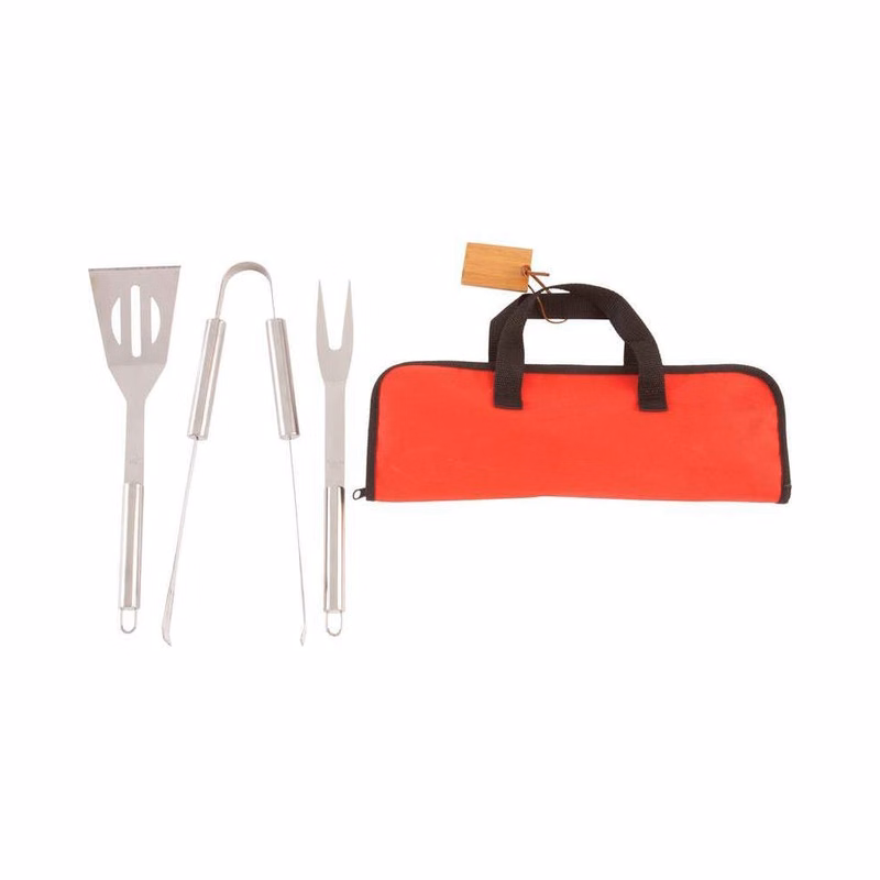 Stainless Steel Barbeque Sets - 3 Tools Carrying Bag