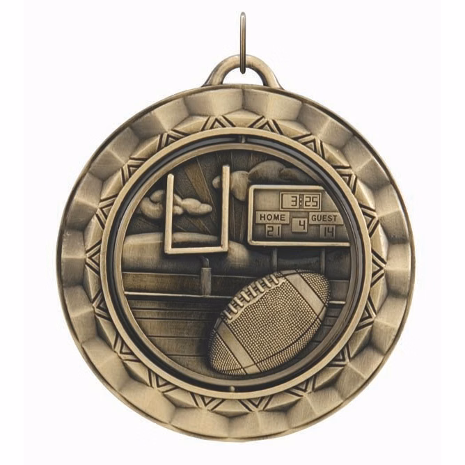 Football Spinner Medal, 2 5/16"