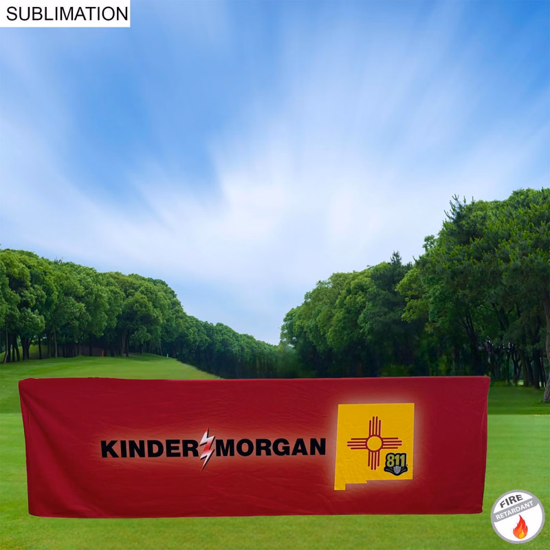 Outdoor Use Sublimated PREMIUM Box Style Fitted Table Cloth, 8' Table,4 sided, Closed back