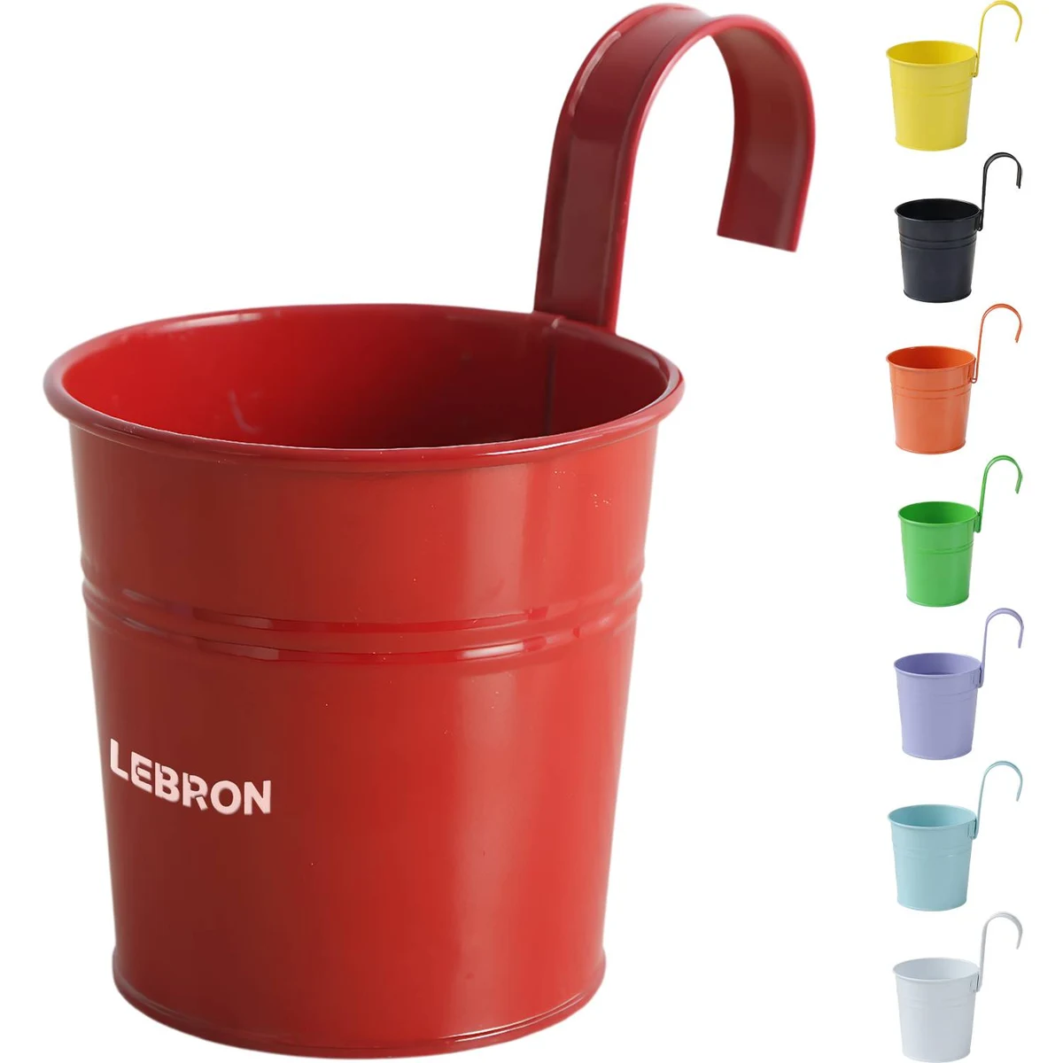 Metal Iron Bucket Flower Pot w/ Hook 1