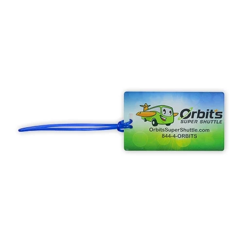 USA Made Acrylic Bag Tag, Custom Shape w/ Flexible Plastic Loop Strap (11-15 Sq Inches) 1