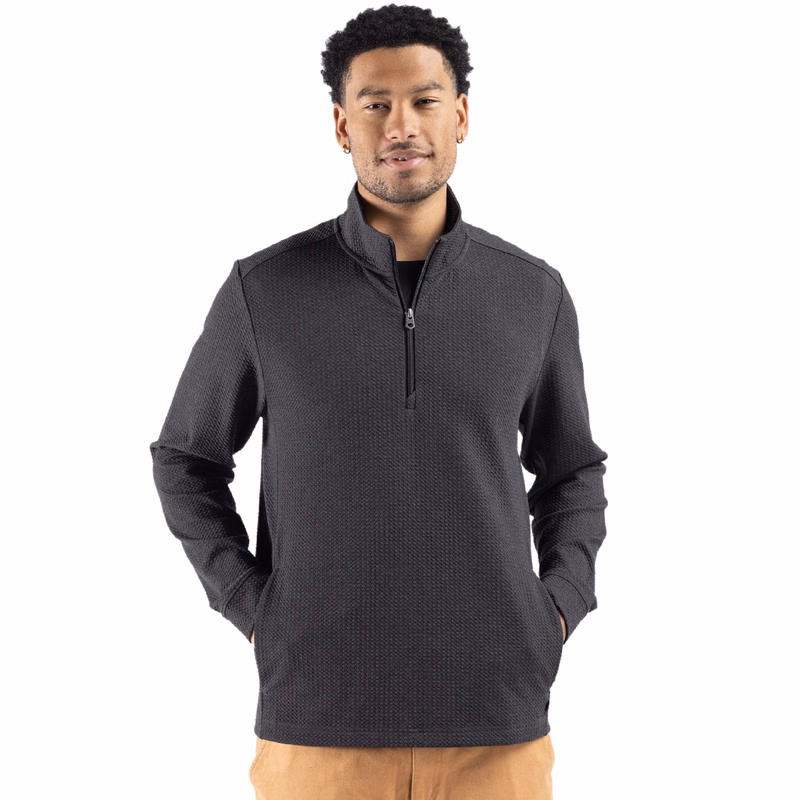 Cutter & Buck Drift Epic Versatility Recycled Textured Knit Mens Quarter Zip