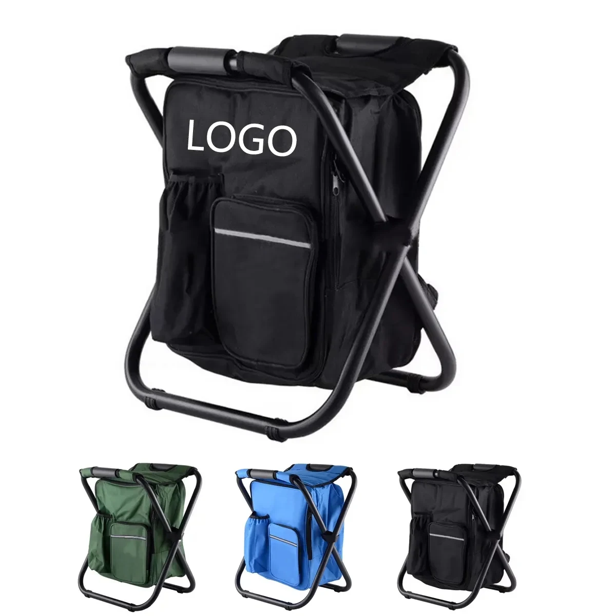 Folding Camping Backpack Chair With Cooler Bag 1